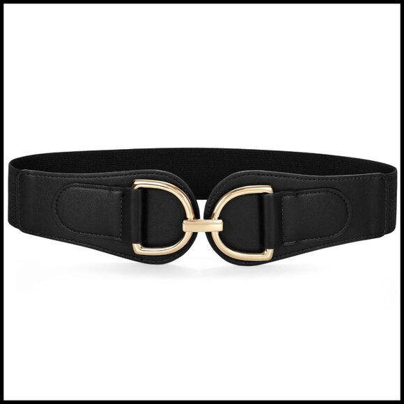 Vintage Wide Stretchy Belt Chunky Buckle Elastic Adjustable Waist Belt main image 6